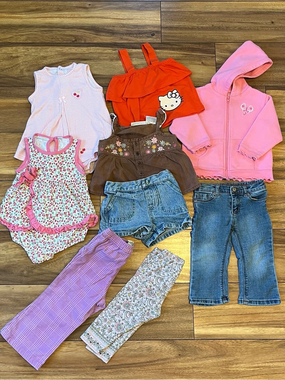 Baby girl 18-24mo Y2K LOT9pcs infant clothing bundle pants jacket hello kitty